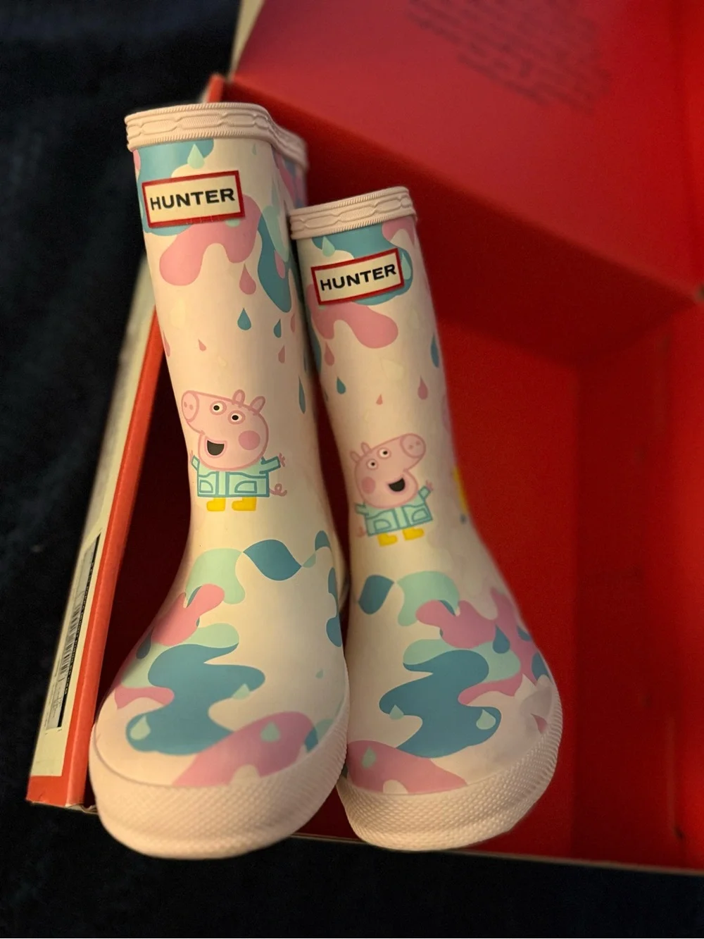 HUNTER Kids Pink Peppa Pig Rain Boots sz 12